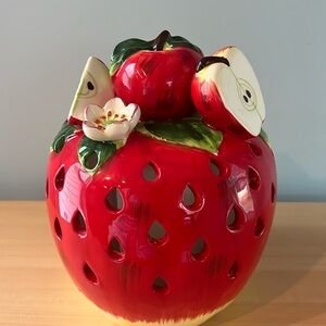 Strawberry & Apple Candle Holder Battery Operated Centerpiece
